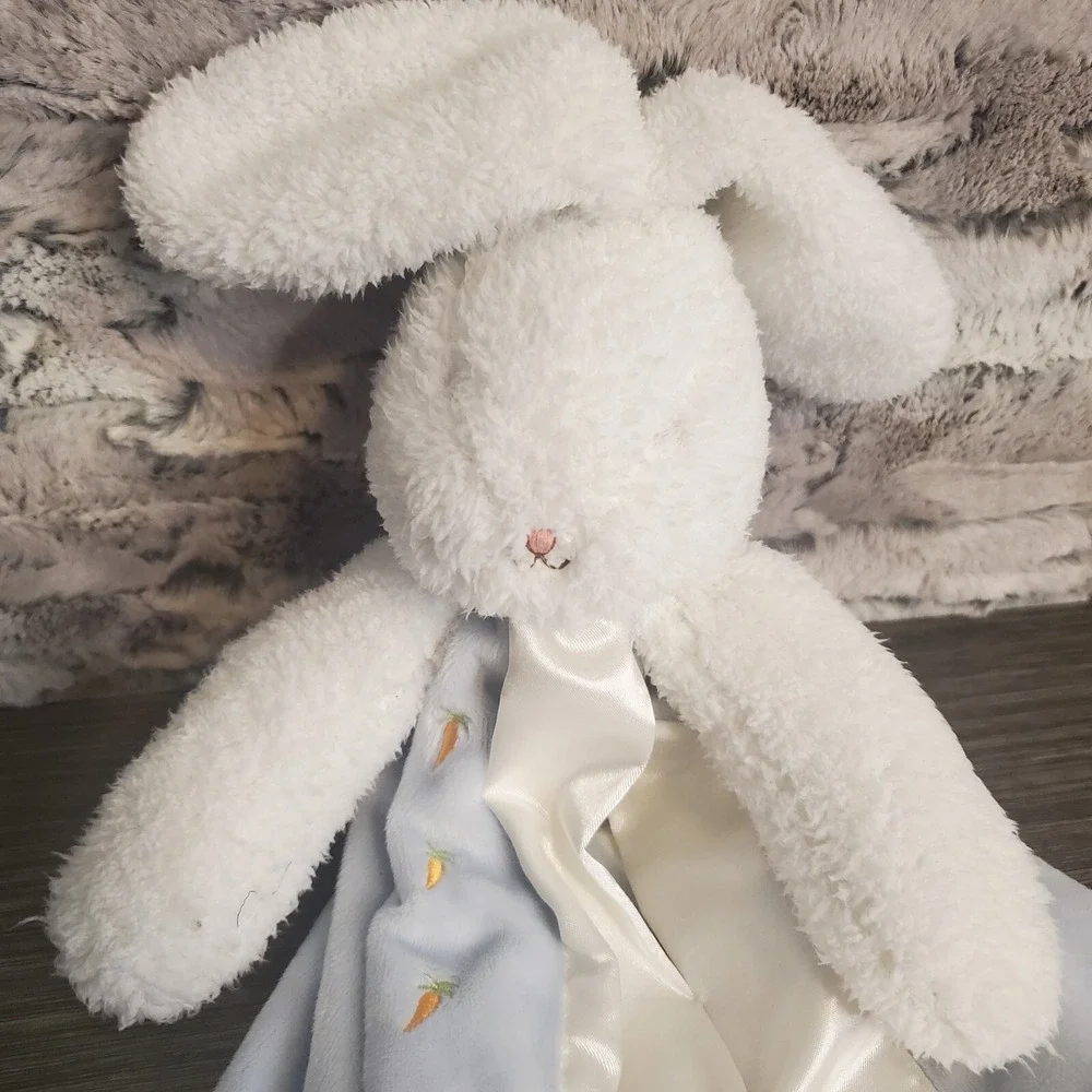 Bunnies By‎ The Bay Security Blanket Best Friends Indeed Blue Rabbit Satin Lovey
